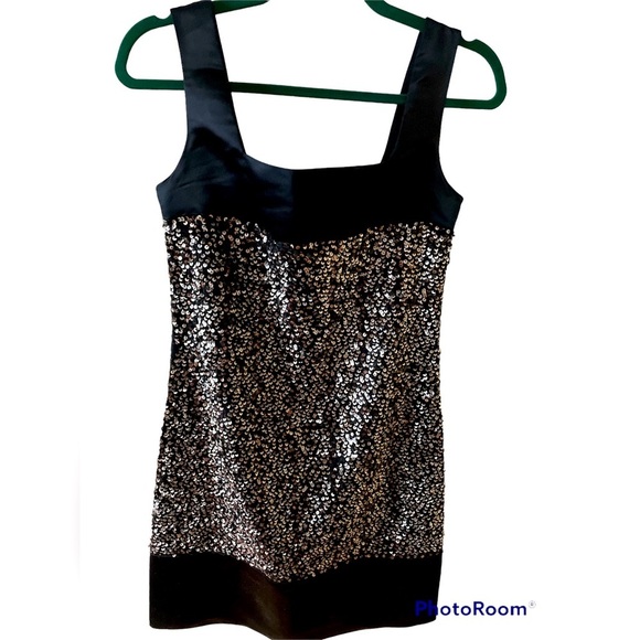 Jill Stuart Sparkling Black and Silver Mini Dress - Picture 1 of 5